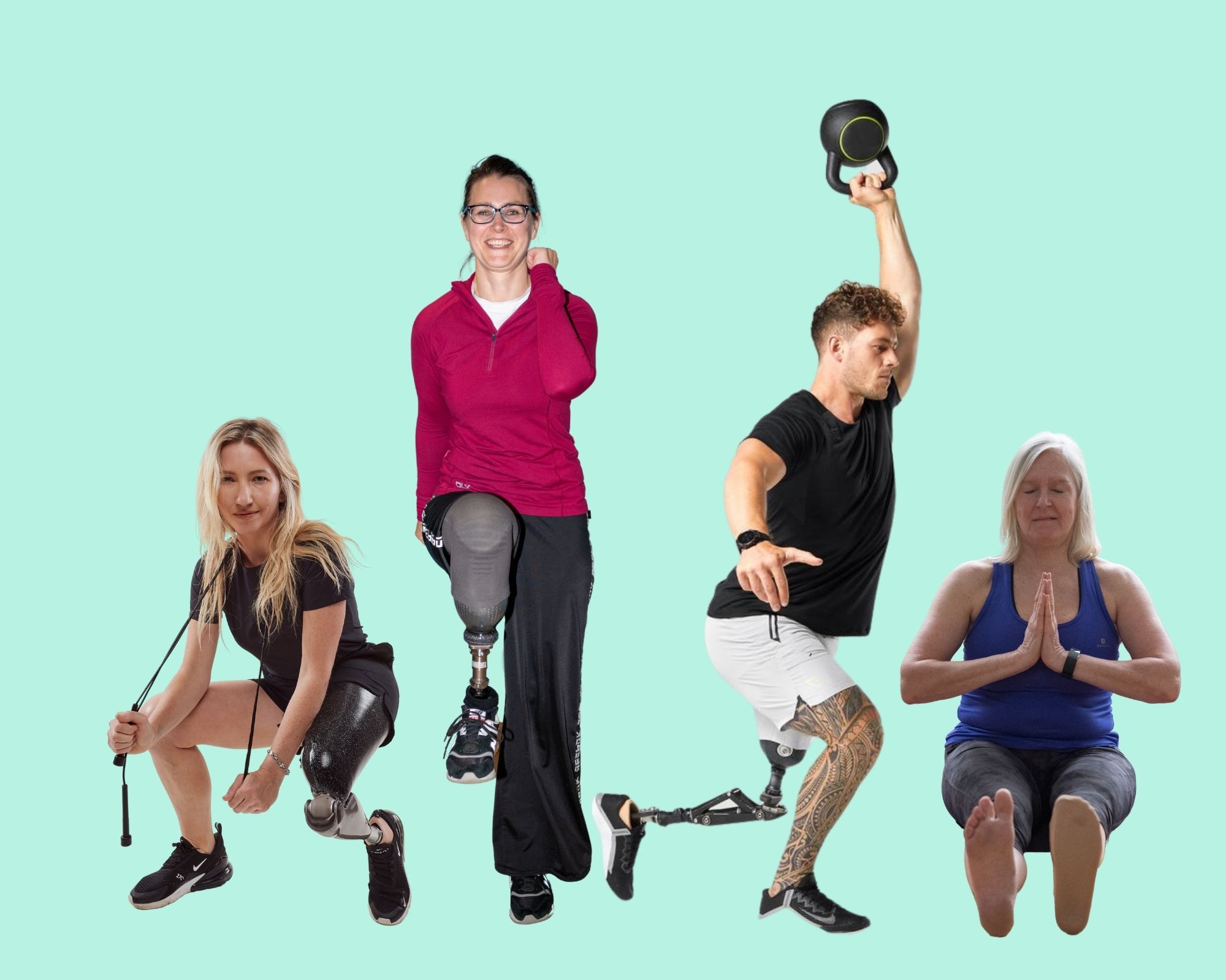 Image of two female amputees taking part in seated exercise